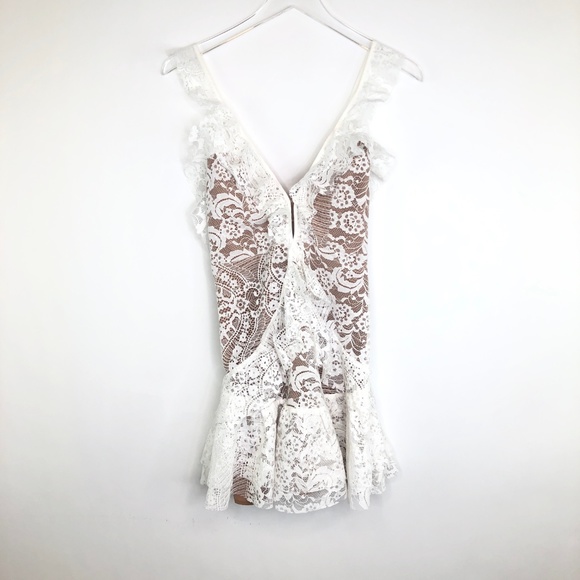 NWT FOR LOVE & LEMONS Tati Lace Ruffle Dress #TT13 - Picture 3 of 8